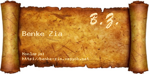 Benke Zia névjegykártya